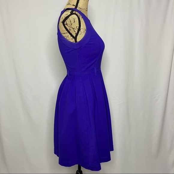 Theory Blue Fit n Flare Sleeveless Dress - Picture 4 of 12